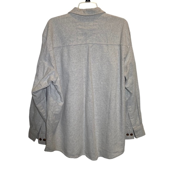 Neuse big men's size XXL gray flannel workwear long sleeve button up shirt - Picture 3 of 7